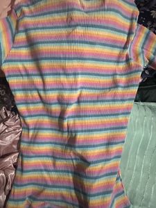 Rainbow Striped &#39;Be You&#39; Tee