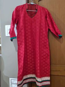 Red Printed Kurta