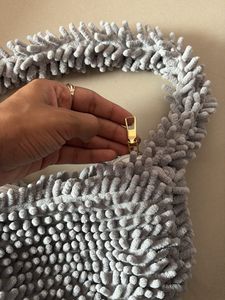 Funky Grey Novelty Chenille Shoulder Bag