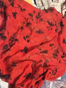 Red Floral Print Top