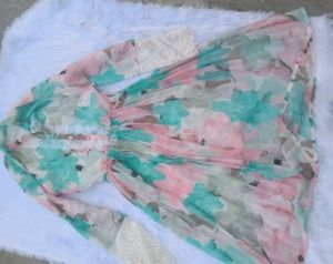 Floral Dress With Net Sleeve:💓💞