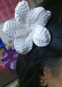 Crochet Plumeria  Hair Clip ...