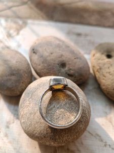 PUKHRAJ RING IN PURE SILVER