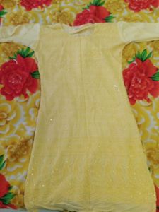 Yellow Embroidered Kurta