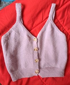 Lavender woollen crop top, size-small