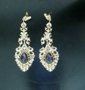 Perpel Silver Long Eair Ring