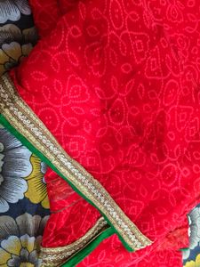 Red Pink Mix Colour Saree