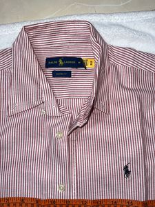 Men Ralph Lauren Pink Stripped Shirt