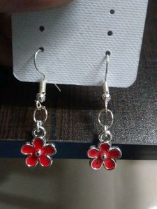 Red Flower Earrings