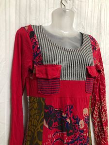 Alvacana Red Midi Long Sleeve Dress
