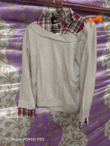 Shirt With Sweater Crop Top