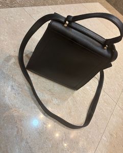 Black Structured Sling Bag