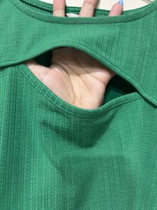 Green Cut-Out Top