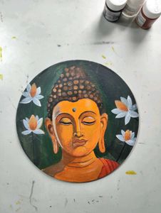 Buddha painting realistic work acrylic
