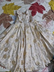 Elegant Gold &amp; Ivory Girls Dress