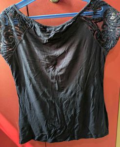 Embellished Navy Blue Top