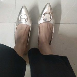 Metallic Pointed Toe Flats