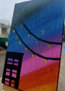 Mini Canvas Sunset Art – Hand-Painted Wall Decor