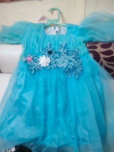 Beautiful Net Frock With Shauten And Cancan