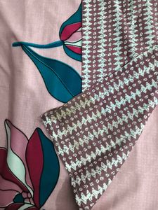 Mauve Printed Kurti Set