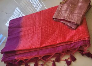 Peach Saree With Blouse