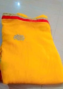 Yellow Dupatta with Silver Embellishments