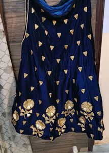 Designer Velvet Royal Blue Lehenga
