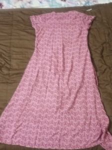 Mauve Printed Hi-Low Dress