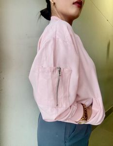 Oversized Pink Bomber Jacket