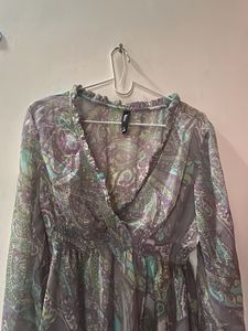 Sheer Paisley Print Top/dress