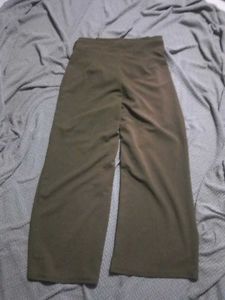 Olive Green Wide Leg Trousers