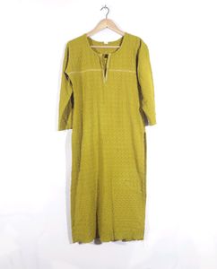 Lime Green Embroidery Kurta (Women's)