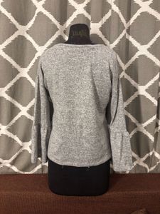 Gray Bell Sleeve Top