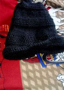 Hand-Knitted Beanie - Black
