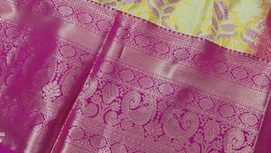 Pink &amp; Yellow Silk Saree