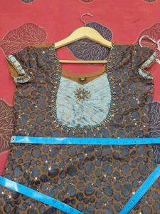 Brown Sequin Embellished Dress