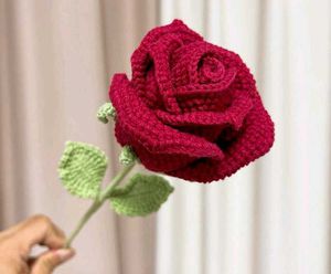 Handmade Crocheted Red Rose