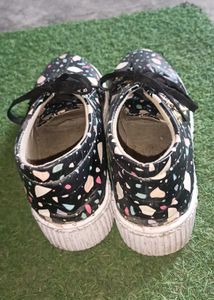 Platform Sneakers with Fun Terrazzo Print