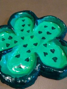 Green Flower Trinket Dish