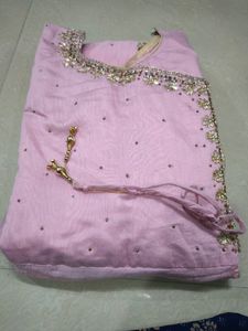 Festival special pink gown with dupatta