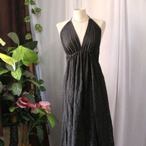 Black Halter Beach  Dress