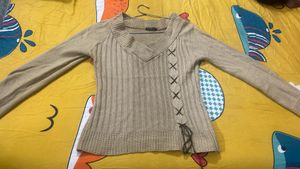 Combo Sweater Top With Hood