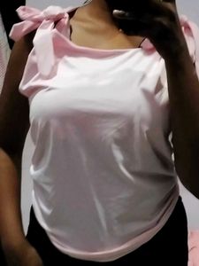Cute Pink Tank Top with Tie Straps