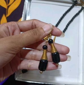 Black Beaded Jewelry Set✨