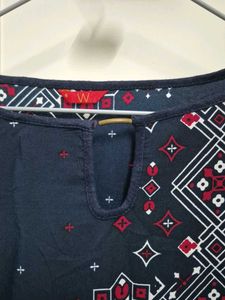 Blue And Red Kurta