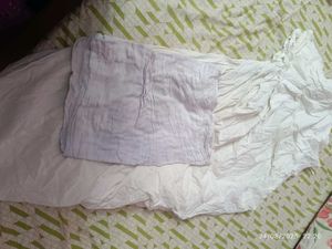 (Donation )White Flared Patiala+dupatta
