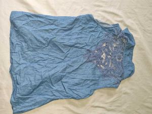 Denim Lace Top