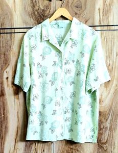 Light Green Cotton Shirt Size-38