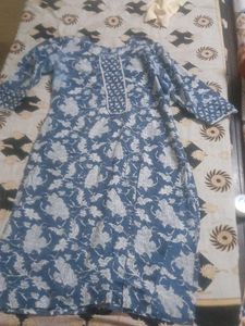 Blue & White Floral Kurta