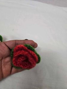 Handmade crochet Rose  Rubber band 🌹